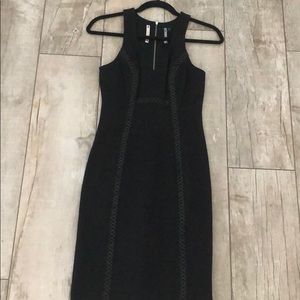 LBD with leather detailed embroidered.